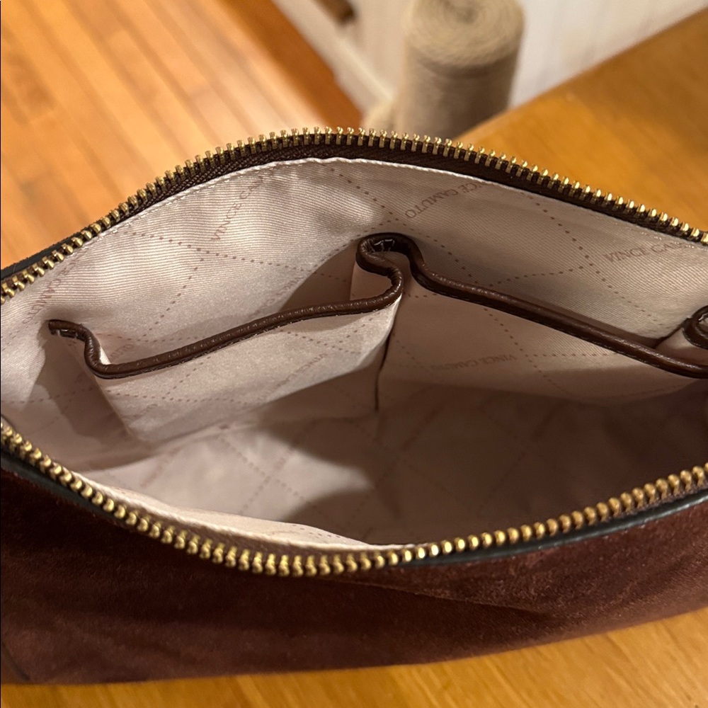 Vince Camaro Lisha Studded Brown Suede Shoulder Bag - Picture 4 of 12